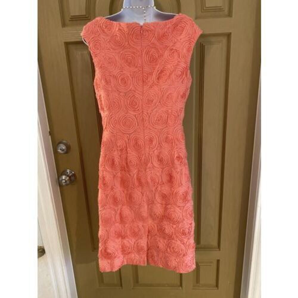 Adrianna Papell Pink Lifted Rose Sleeveless Dress BEAUTIFUL SIZE 4 - Picture 7 of 11